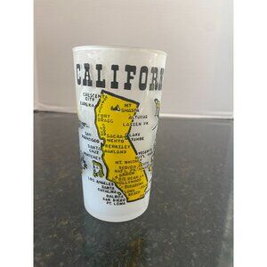 Hazel Atlas "" Frosted "California Golden State" Souvenir Glass